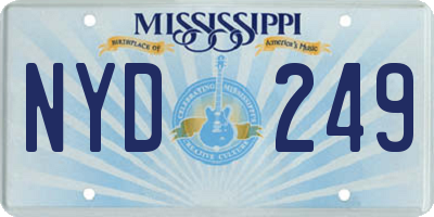 MS license plate NYD249
