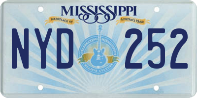 MS license plate NYD252