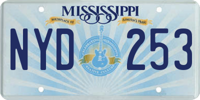 MS license plate NYD253