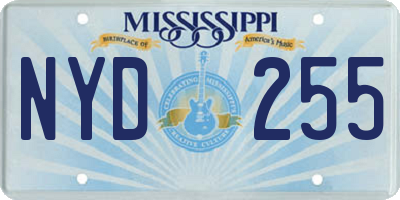 MS license plate NYD255