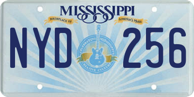 MS license plate NYD256