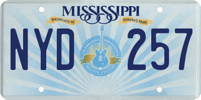 MS license plate NYD257