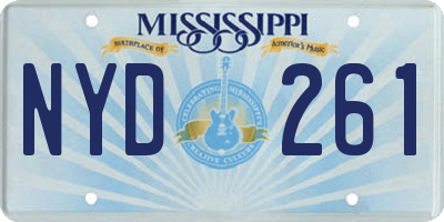 MS license plate NYD261