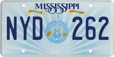 MS license plate NYD262