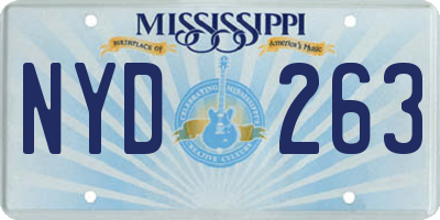 MS license plate NYD263