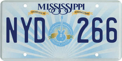 MS license plate NYD266