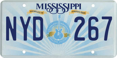 MS license plate NYD267