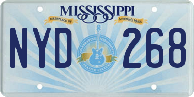 MS license plate NYD268