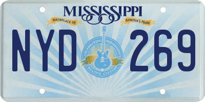MS license plate NYD269