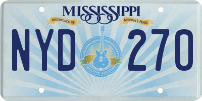 MS license plate NYD270