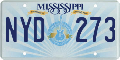MS license plate NYD273