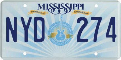 MS license plate NYD274