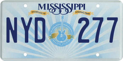 MS license plate NYD277