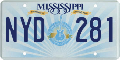 MS license plate NYD281