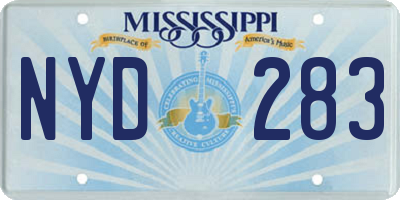 MS license plate NYD283