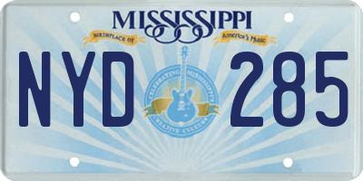 MS license plate NYD285