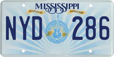 MS license plate NYD286