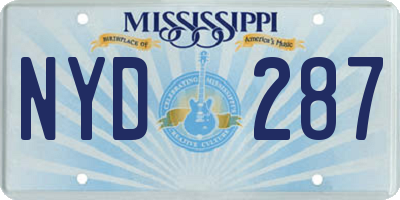 MS license plate NYD287