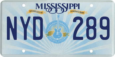 MS license plate NYD289