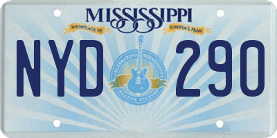 MS license plate NYD290