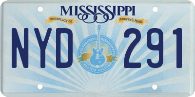 MS license plate NYD291