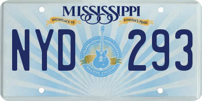 MS license plate NYD293