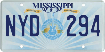 MS license plate NYD294