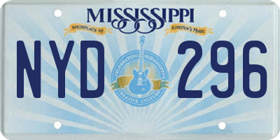 MS license plate NYD296