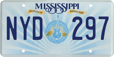 MS license plate NYD297