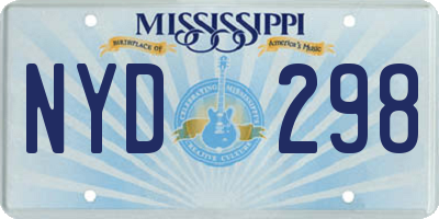 MS license plate NYD298