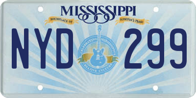MS license plate NYD299