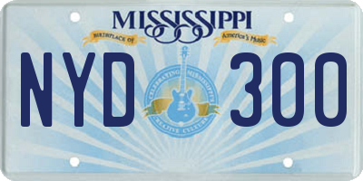 MS license plate NYD300