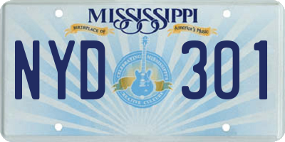 MS license plate NYD301