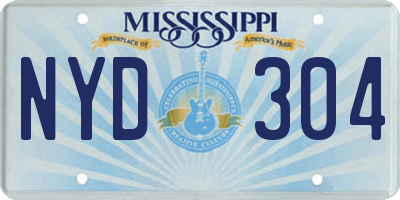 MS license plate NYD304