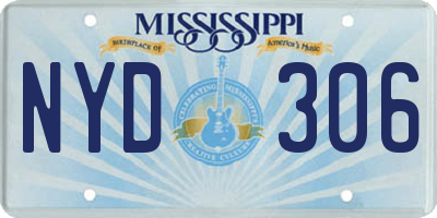 MS license plate NYD306