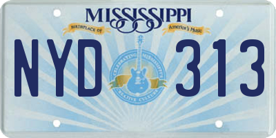 MS license plate NYD313