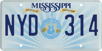 MS license plate NYD314