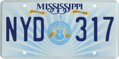 MS license plate NYD317