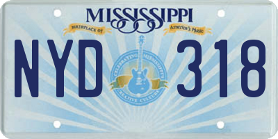 MS license plate NYD318