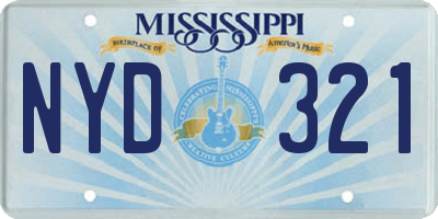 MS license plate NYD321
