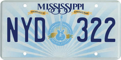 MS license plate NYD322