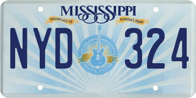 MS license plate NYD324
