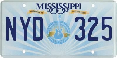 MS license plate NYD325
