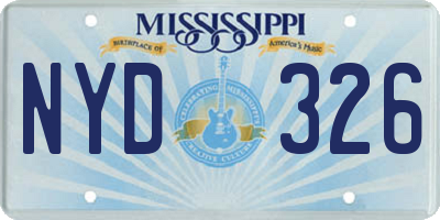 MS license plate NYD326