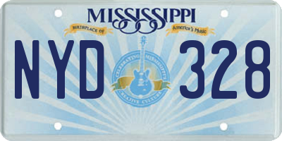 MS license plate NYD328