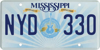 MS license plate NYD330