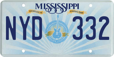 MS license plate NYD332
