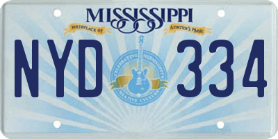 MS license plate NYD334