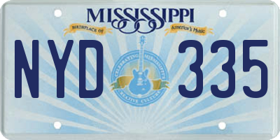 MS license plate NYD335