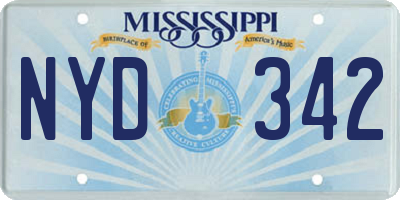 MS license plate NYD342